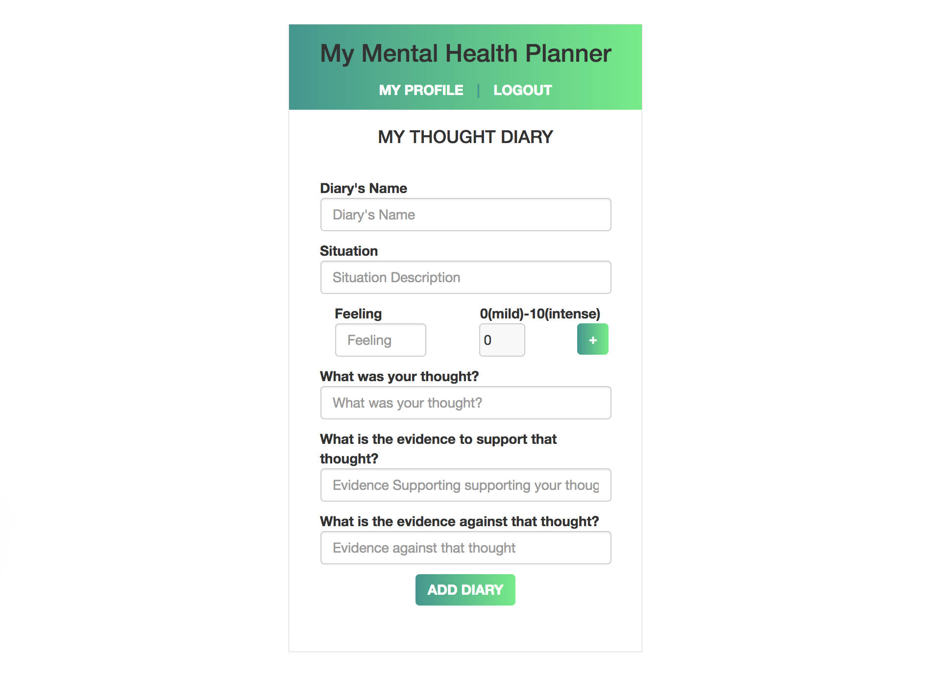 Mental Health Planner